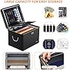 DocSafe File Box Fireproof Document Box With Lock,File Storage Organizer Box With Insert Pockets,Collapsible Portable File Box Home Office File