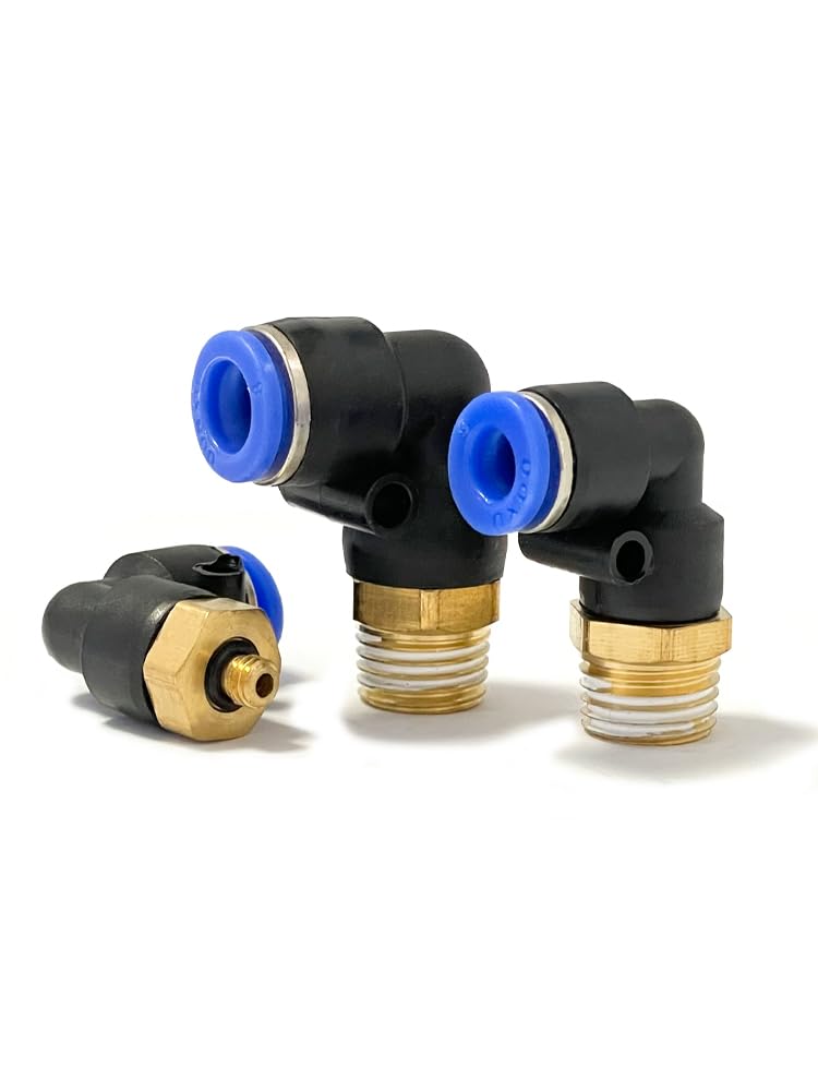 100Pcs PL Gomito 4-M5 6-M5 Connettore aria diritta Pneumatico Raccordi rapidi 0,1 "0,25" 1 cm 0,5" Filettatura maschio Push in (PL10-02) Raccordo per tubo