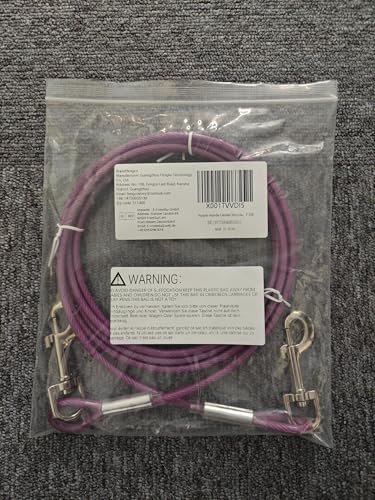 Tie Out Leinen Für Hunde,3/6/9/15m,Tie Out Cables Für Hunde Hofleine,Hofleine Für mittlere bis große Hunde(Lila,3m)