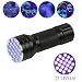 Produktbild 2 in 1 UV Lampe Schwarzlicht und Weißes Licht Taschenlampe,395nm Ultraviolette Taschenlampe 21 LED, Detektor für unechte Banknoten, Urin von Hunde, und andere Haustiere Taschenlampenzubehör