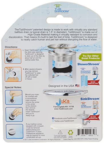 Tubshroom TSCE325 Tub Drain Hair Catcher, Chrome – For Bathroom Drains, Fits 1.5 Inch – 1.75 Inch Bathtub And Shower Drains thumb #2