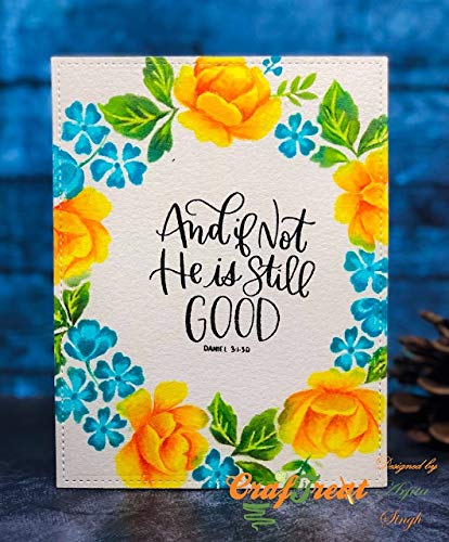 Craftreat Flower Stencils For Painting On Wood, Canvas, Paper, Fabric, Floor, Wall And Tile - Rose Wreath - 6X6 Inches - Reusable Background Stencils For Card Making- Rose Wall Stencils And Templates #TOP1