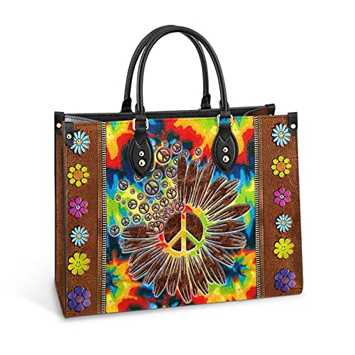 64HYDRO Hippie Sunflower Tie Dye Women Handbag Shoulder Bag - Travel Work Leather Bag - BGRZ2411025Z