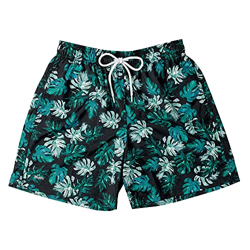 Shorts Estampado Folhagens, Mash, Masculino, Verde Escuro, GG