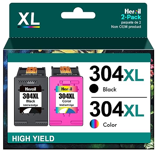 Heroil 304 XL 304XL Cartuchos de Tinta para HP 304 XL Cartuchos 304XL Negro y Color Compatible para HP Envy 5010 5020 5030 5032 Deskjet 3700 3720 3730 3750 3760 3762 3764 2630 2632 2633 2634