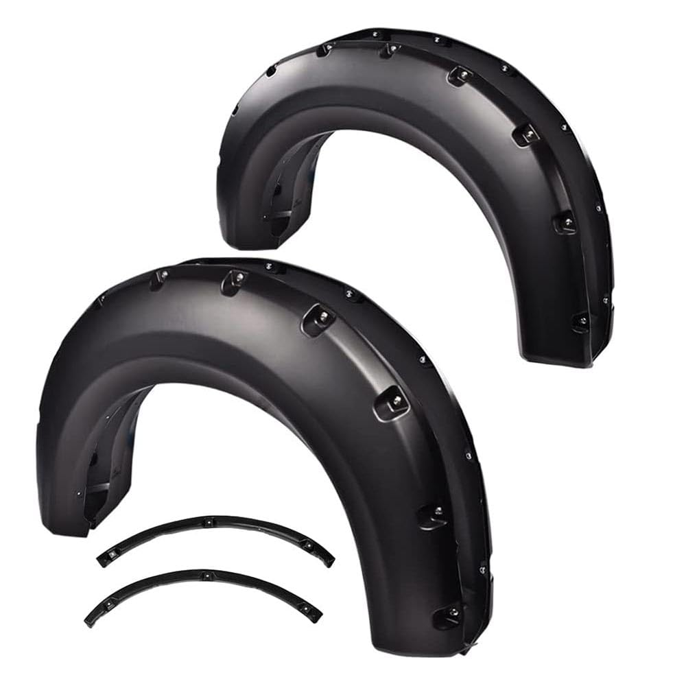 G-PLUS Fender Flares Fit For 2009-2014 Ford F150 Styleside 67.0"/78.8"/97.4" Bed Only(Do not fit for Platinum&Raptor models)Pocket Rivet Style Smooth Matte Wheel Cover Re-Paintable Guards 4Pcs