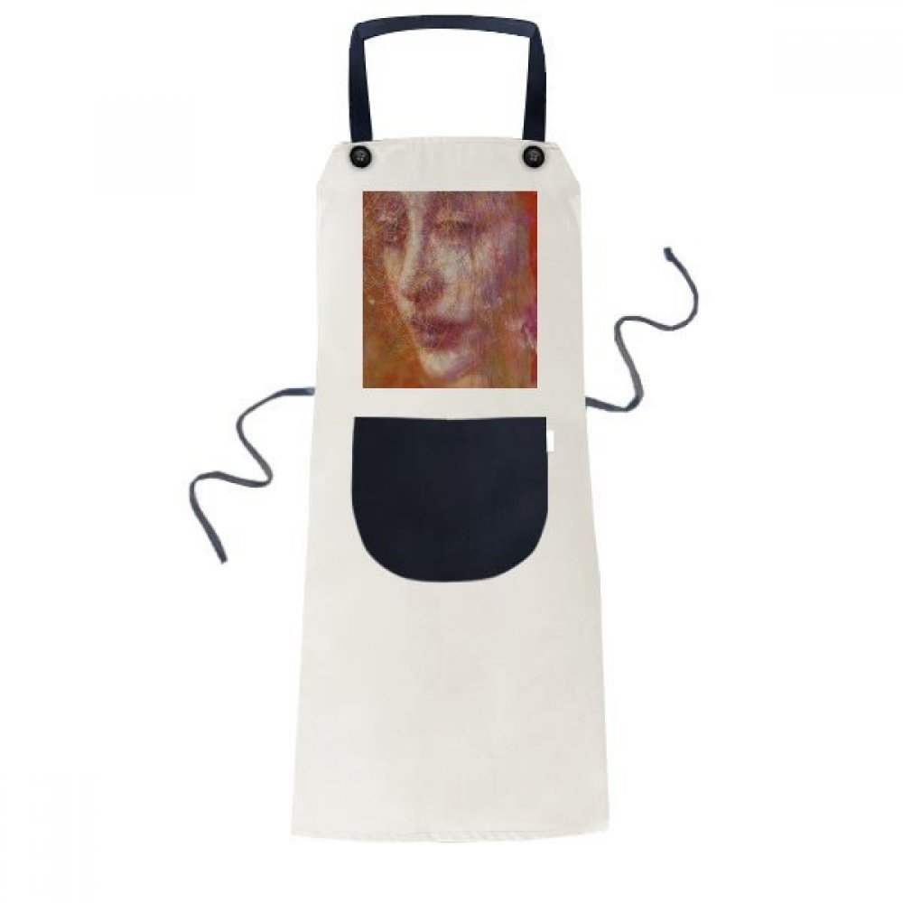 Tablier beige avec grande poche réglable pour cuisine et cuisson noir
