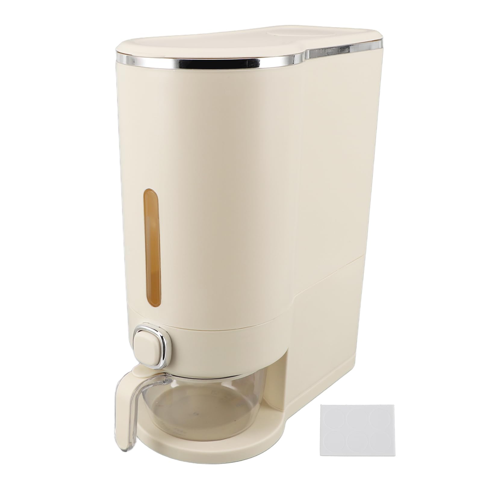 Contenitore per Riso Pressato, a Prova di Insetti, a Prova di umidità, per Uso Domestico, in Plastica Bianco Crema (Grande (contiene circa 10 kg))