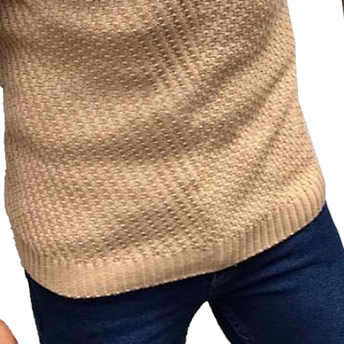 Mens Round Collar Knit Sweater Casual Long Sleeve Male Knits Sweaters Slim Fit Crewneck Knitted Pullover4