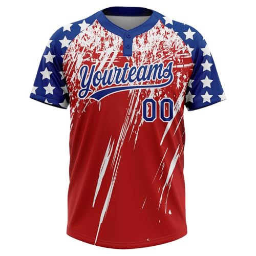 Camiseta personalizada de softbol con 2 botones, uniforme deportivo para hombre, mujer y jóvenes miniatura 2