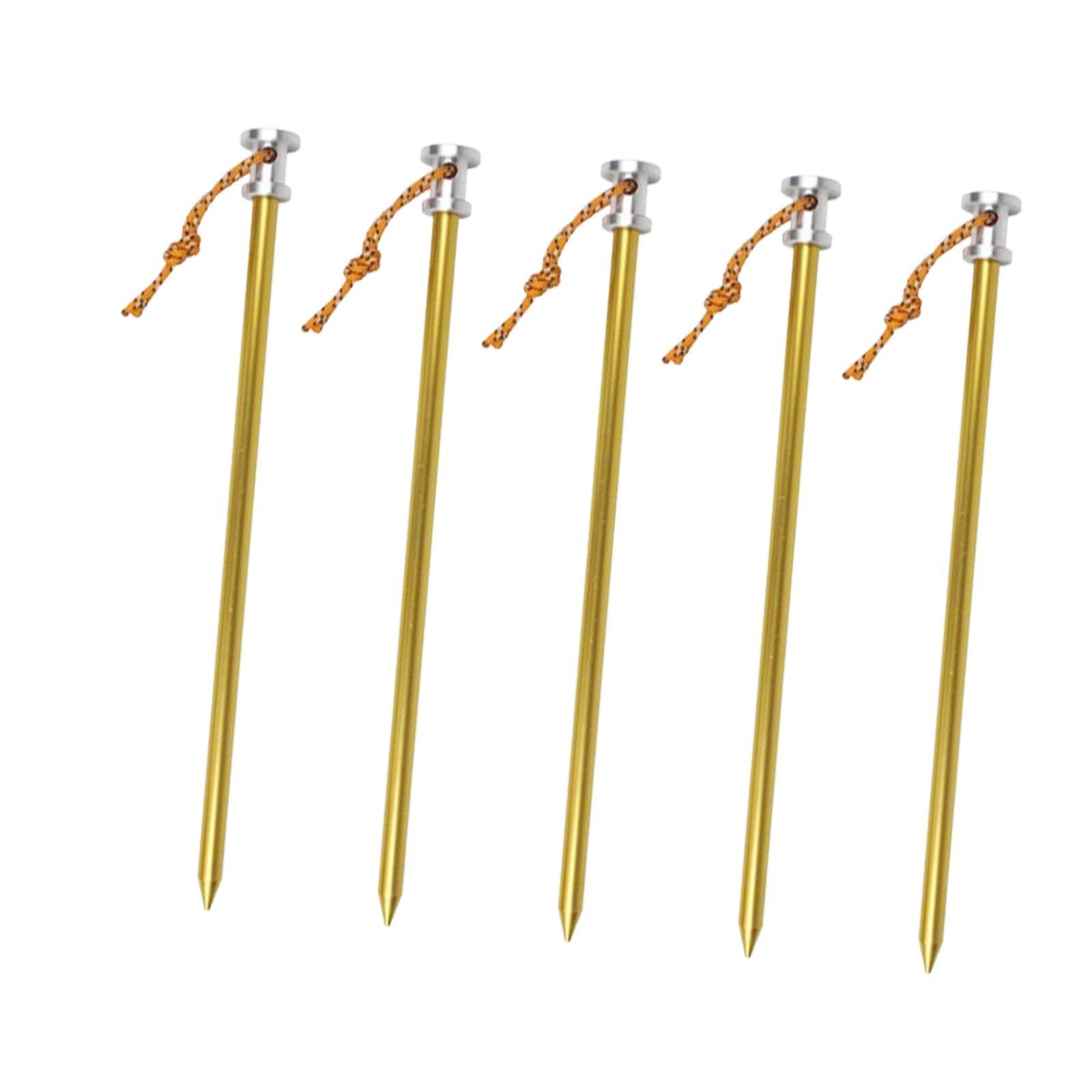 MERISHOPP 5Pcs Screw in Tent Stakes with Strap Ground Stakes for Beach Patio Tent Tarp Golden| Tent Accessories | Tent Pegs | Tent Rope Set-image-37