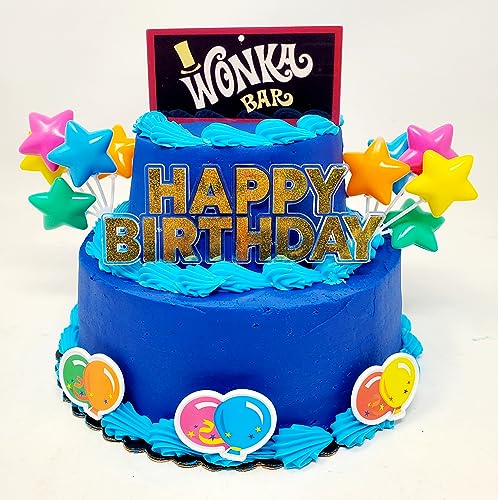 Wonka Bar Themed Birthday Cake Topper