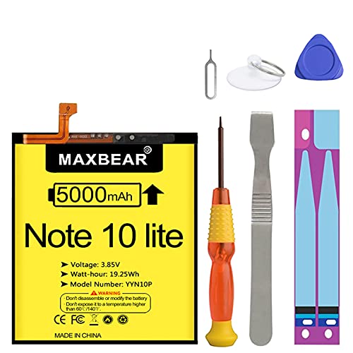 Image of MAXBEAR Galaxy Note 10 Lite Battery, (Upgraded) 5000mAh 3.85V Li-Polymer Replacement Battery EB-BN770ABY for Samsung Galaxy Note 10 Lite SM-N770F N770F /DS with Repair Tool Kit
