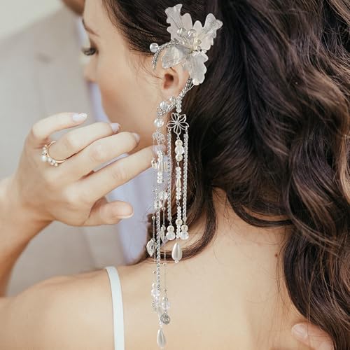 FRESHME Elf Ear Cuffs Floral - Flower Fairy Ear Cuffs Non Piercing Elven Ear Clips Renaissance Accessories for Women Adults2