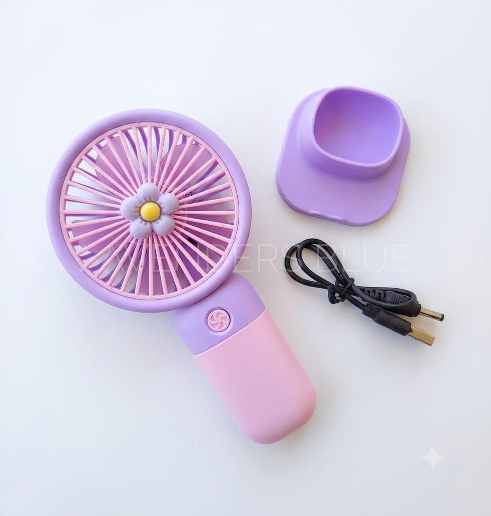 MODERN TOUCH Mini Fan, 6 Pcs Portable Rechargeable, USB Handheld, Silent Personal Pocket Cooling Fan for Travel, Office Desk, Makeup, Kitchen, Multicolor. (S168)-image-27