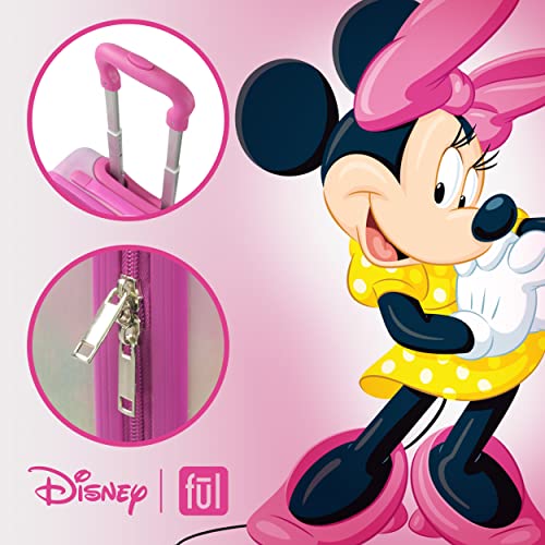 Ful Disney Minnie Mouse 21 Inch Kids Rolling Luggage, Hardshell Carry On Suitcase With Wheels, Pink #TOP6