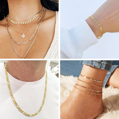 image for PH PandaHall Pandahall 6.56 Ft 14K Gold Plated Figaro Chains 12.8x5x1m