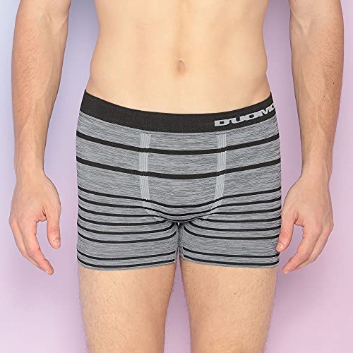 Kit 4 Cuecas Boxer Microfibra, Duomo, Masculino, 2 Azul/ 2 Cinza, G