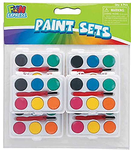 Dozen Mini Kids Watercolor Paint Sets with Brush