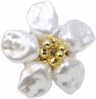 シャツのボタンカバー - 2.9cm パールフラワー装飾カフス |ボタンジュエリークリップブラウス服ドレスシャツカジュアルウェア服装フォーマル