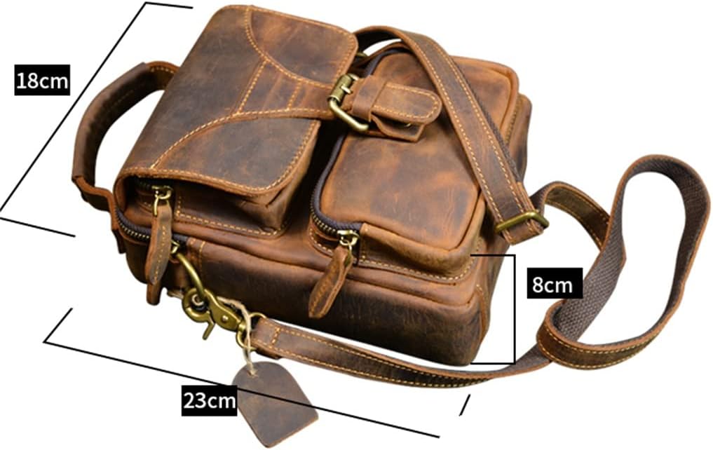Leather Vintage Portable Men's Bag Messenger Bag Messenger Bag Casual Shoulder Bag Small Square Bag