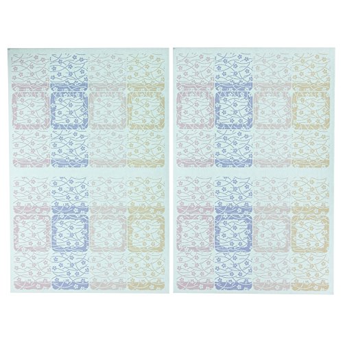 ゆにねーむ 洗濯 タグ に貼る シール 和風さくら模様 24ピース×2シート UN-282