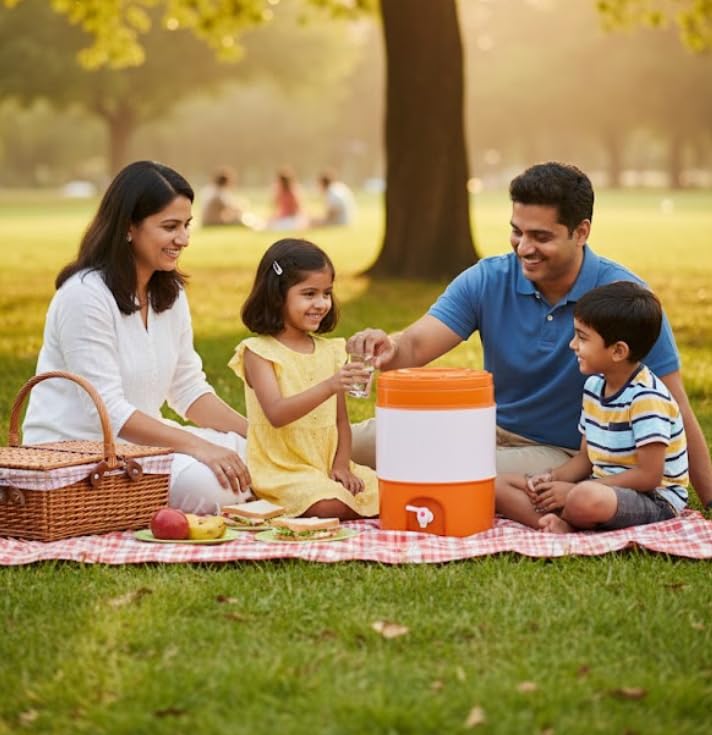Image of Aqua Cool Water Jug | Long-Lasting Cooling up to 30 Hours | Heavy-Duty Insulated Water Container (Orange, 20 litres)