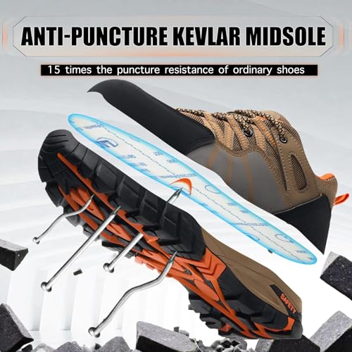 Steel Toe Shoes for Men Women Work Sneakers Safety Shoes Indestructible Comfortable Lightweight Breathable Safety Puncture Proof Shoes for Constructions4