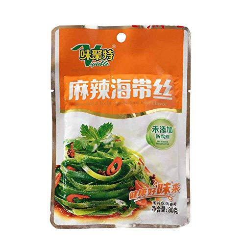 味聚特麻辣海帯絲【5点セット】 辛口昆布 昆布スライス 80gX5点 ネコポスの商品画像（Amazon）