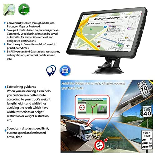 Sistema de navegação GPS de 7 polegadas com mapas do Canadá 2022 (atualizações gratuitas vitalícias)