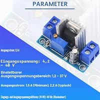 DAOKAI LM317 DC-DC Wandler Einstellbare Buck Netzteil Step Down Converter Modul 4,2-40V Abwärts Leiterplatte Regler-Stromversorgungsmodule mit 24 AWG-Draht(5 Stück) – Ansicht 2