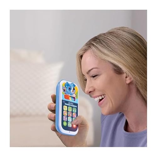 VTech - Allô Bébé Messages Magiques Bleu, Premier Téléphone Interactif, Parlant et Musical avec Enregistreur Vocal, Changeur de Voix et Effets Lumineux, Cadeau Bébé Dès 9 Mois - Contenu en Français