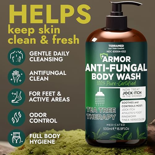 Image of Antifungal Body Wash with Tea Tree Oil for Ringworm & Jock Itch Treatment