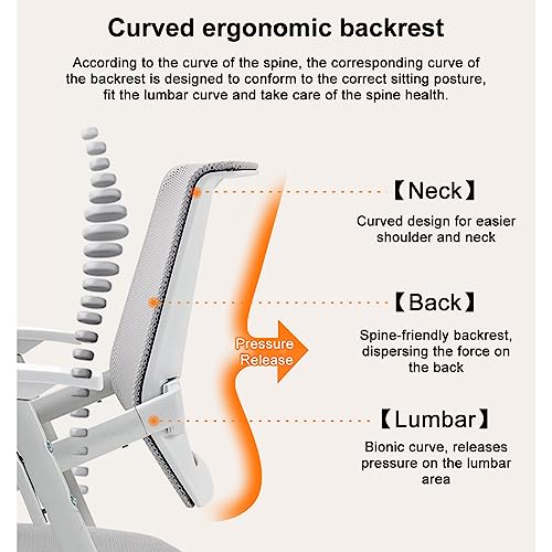 No Wheels Office Chair with Lumbar Support,Conference Room Chairs with Writting Board, Ergonomic Mes