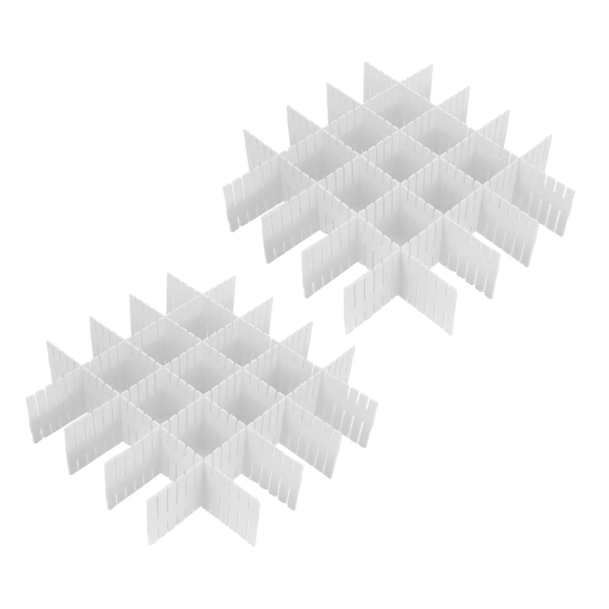Uonlytech 16 pièces Organisateur de Réglable Blanc Séparateurs Modulables Plastique pour Sous-vêtements Maquillage et Ustensiles de Cuisine Diviseurs Grille DIY pour Rangement Optimisé