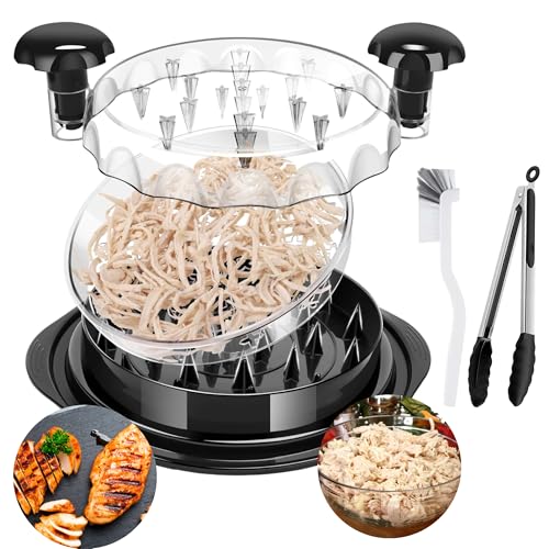 UPGRADE Chicken Shredder Tool Twist - Large Meat Shredder for Shredded Chicken, BPA-Free Chicken Shredder Tool Twist, Visible Cover, Dishwasher Safe, Perfect for Chicken Breast & Meat