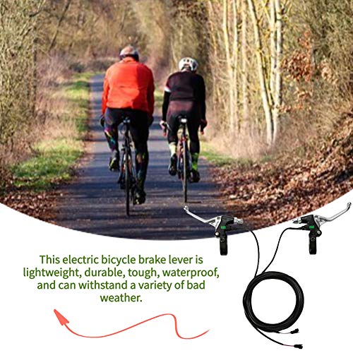 E-Bike Brake Levers, Aluminium Alloy Waterproof Electric Bike Brake Handle Grip Brake Accessory #TOP3