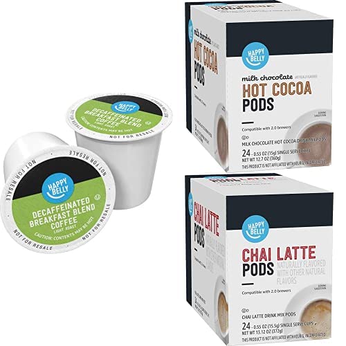 Happy Belly Decaf Light Roast Coffee Pods, Breakfast Blend