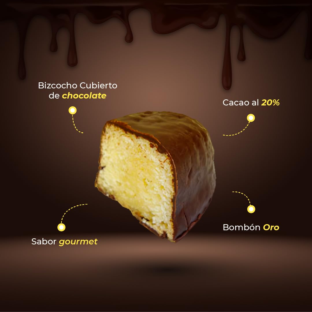 LAPASION Bizcocho Cubierto de chocolate | Bizcochos Ideales para Merienda y Desayunos | Bizcochos con Chocolate de Cobertura | Bizcocho Morenitos | Bizcochos Bombón Oro |2 Kilos | Bolleria y Dulces