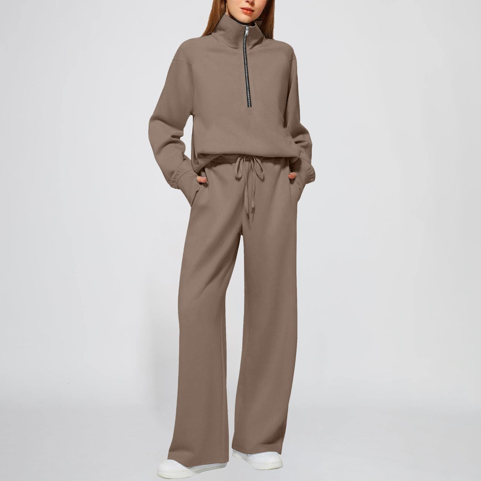 Set sportivo da donna con felpa corta – abbigliamento sportivo lounge wear