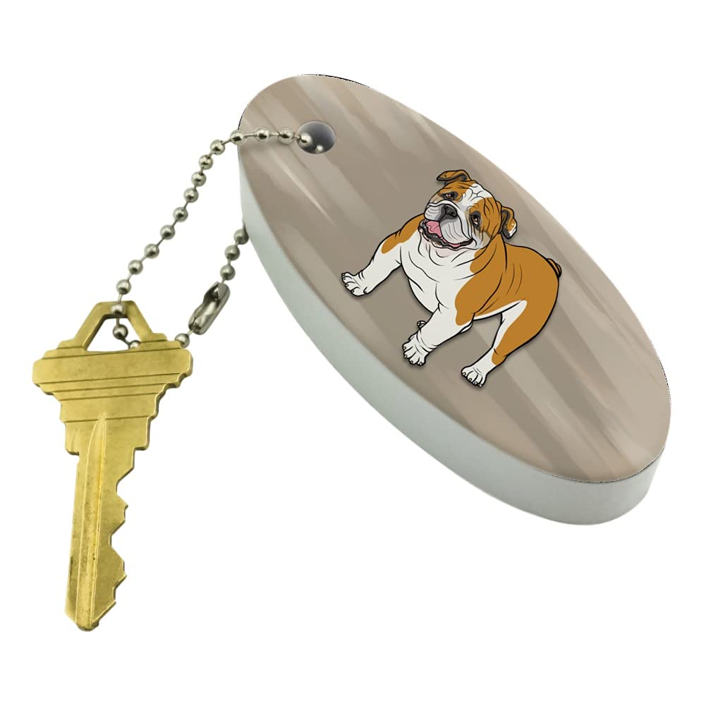 GRAPHICS & MORE English Bulldog Pet Dog Floating Keychain Oval Foam Fishing Boat Buoy Key Float