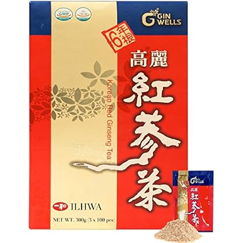 ILHWA Korean Red Ginseng Tea (300g, 0.11oz X 100 sachets) - 6 Years Ginseng Granulated. High Ginsenoside Rg1+Rb1+Rg3 Cover