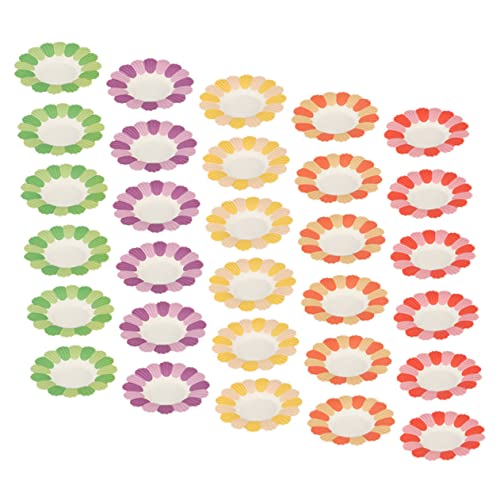 Holibanna 50 Unidades Prato De Papel Flor Pratos De Jantar De Flor De Margarida Prato De Sobremesa D