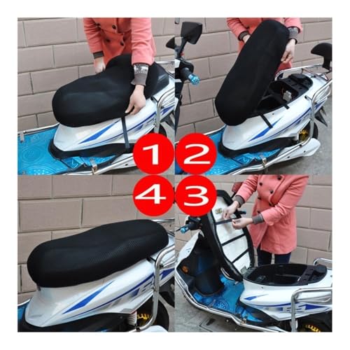 Funda sillín moto protector solar de asiento universal transpirable negro 3