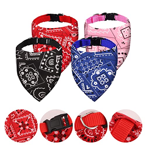 Miniatura 3 de 4 Piezas Bandanas Para Perros,Baberos Triangulares Para Mascotas,Pañuelo Para Perro,Pañuelo Ajustable Para Cuello,Accesorios Lavable Para Disfraces De Mascotas,Para Pequeño Mediano Grande Perros Gatos