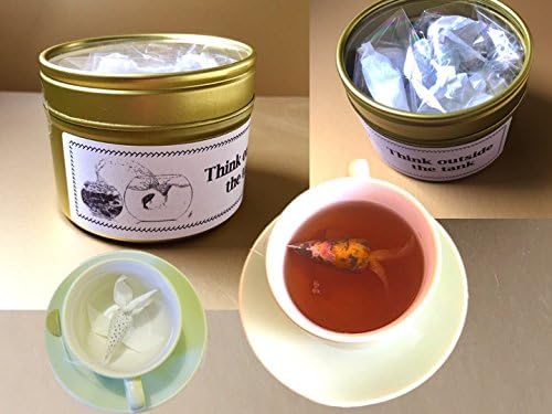 Think Outside The Tank, Goldfish Tea Bags, Quotes About Change for Colleague, Inspirational Gifts, Small Gifts, Motivational Gifts, Inspirational Quote, Small Gifts (Earl Grey & Rose Petals)
