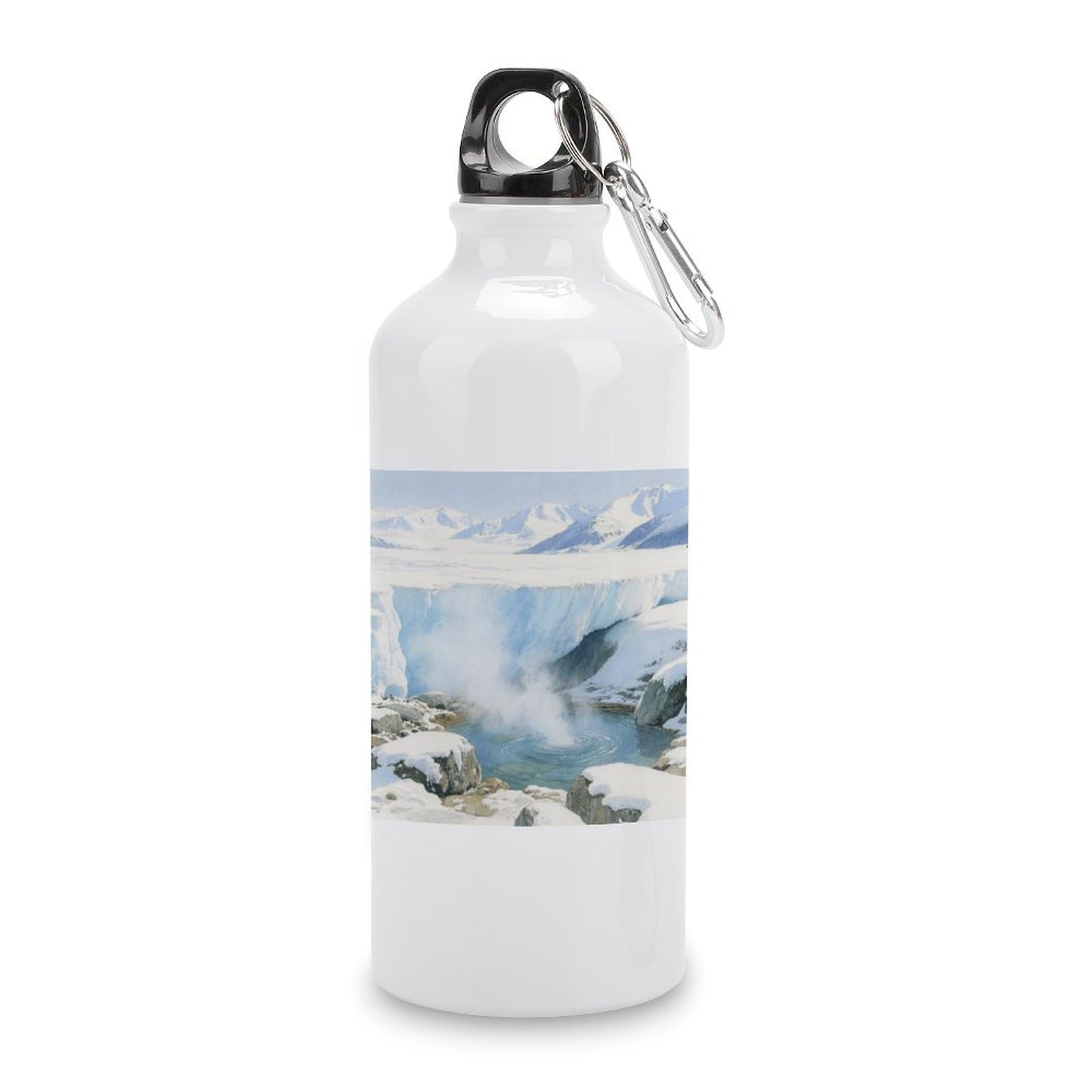 Fekiloot Style Glacier Hot Springs Aluminum Water Bottle Travel Tumbler Reusable Lightweight Outdoor Sports Water Bottles For Gym Sports Camping Hiking Fishing600ml