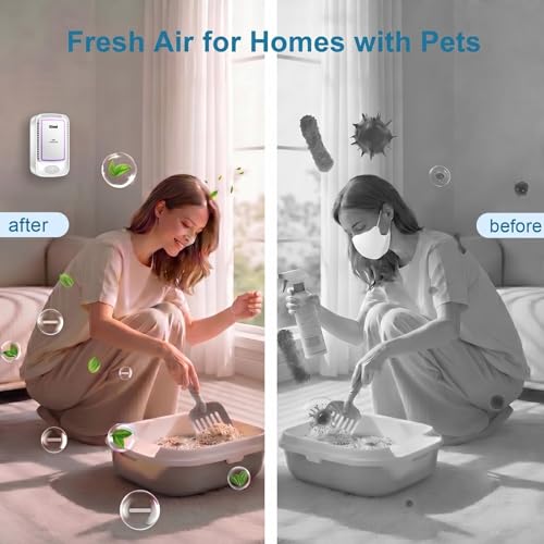 Air Purifier for Home, Cat Litter Deodorizer Plug in - Ozone-Free Negative Ion Air Purifier for Litter Box, Compact Odor Eliminator for Strong Pet Odors, Quiet Air Freshener for Pet (S) — view 5