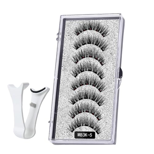 Pestañas magnéticas, pestañas magnéticas con aplicador, 8 pestañas postizas magnéticas, pestañas magnéticas reutilizables con caja de almacenamiento, pestañas magnéticas ligeras y cómodas para mujer