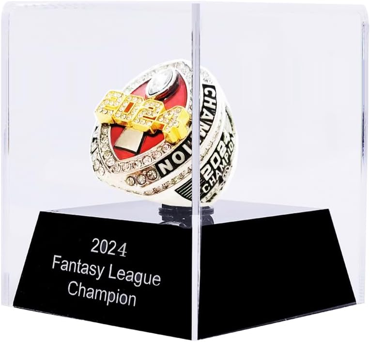 Fantasy Football Ring 2024 | Heavy FFL Championship Ring | Gold Silver Tone Plated Award Trophy for Fantasy Football League Winner